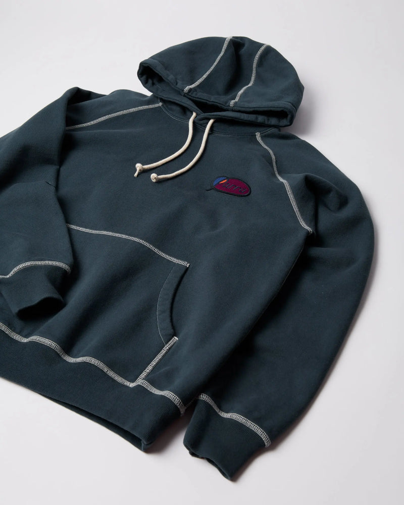 byParra Circled Script Logo Hooded Sweatshirt (Dark Blue) ByParra