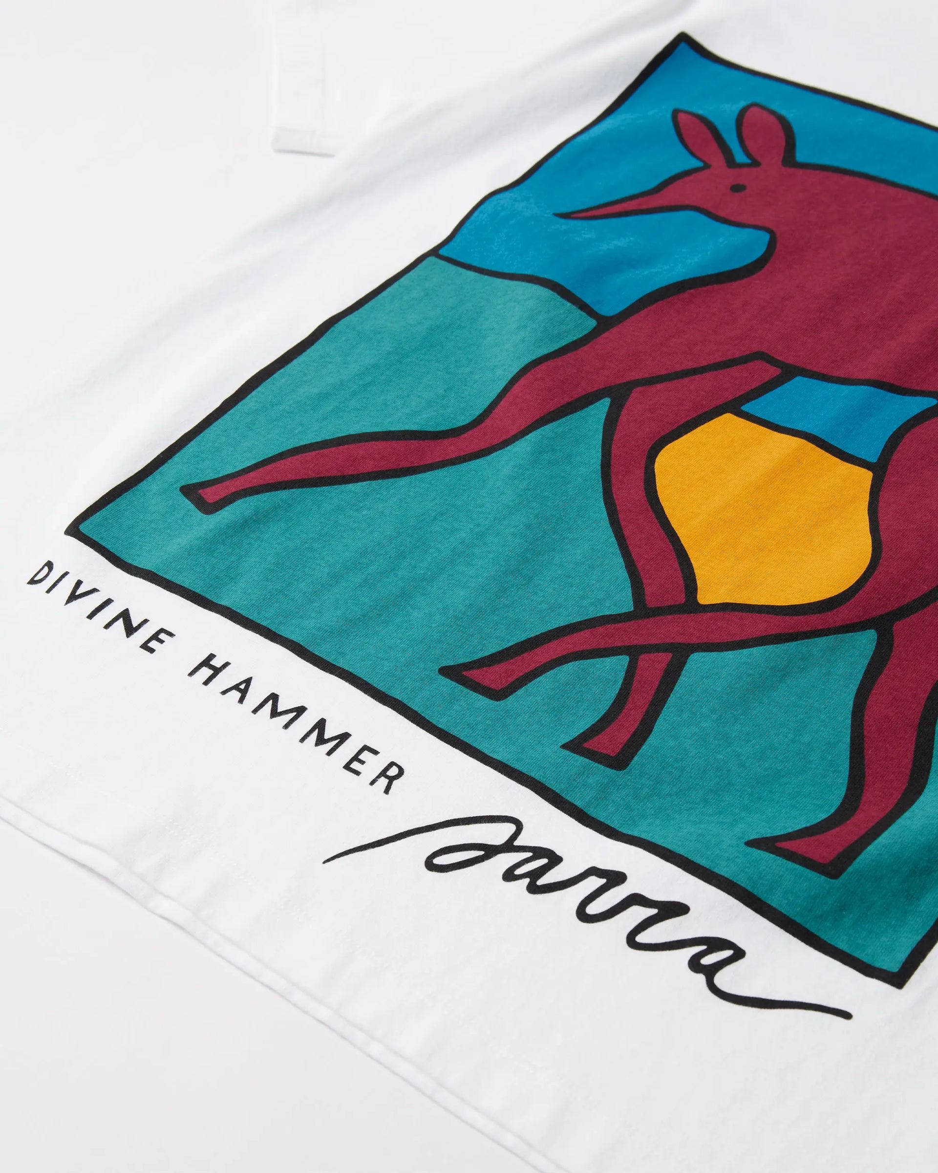 byParra Bear Dog Hammer T-Shirt (White) byParra