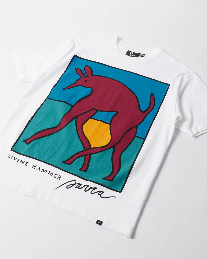 byParra Bear Dog Hammer T-Shirt (White) byParra