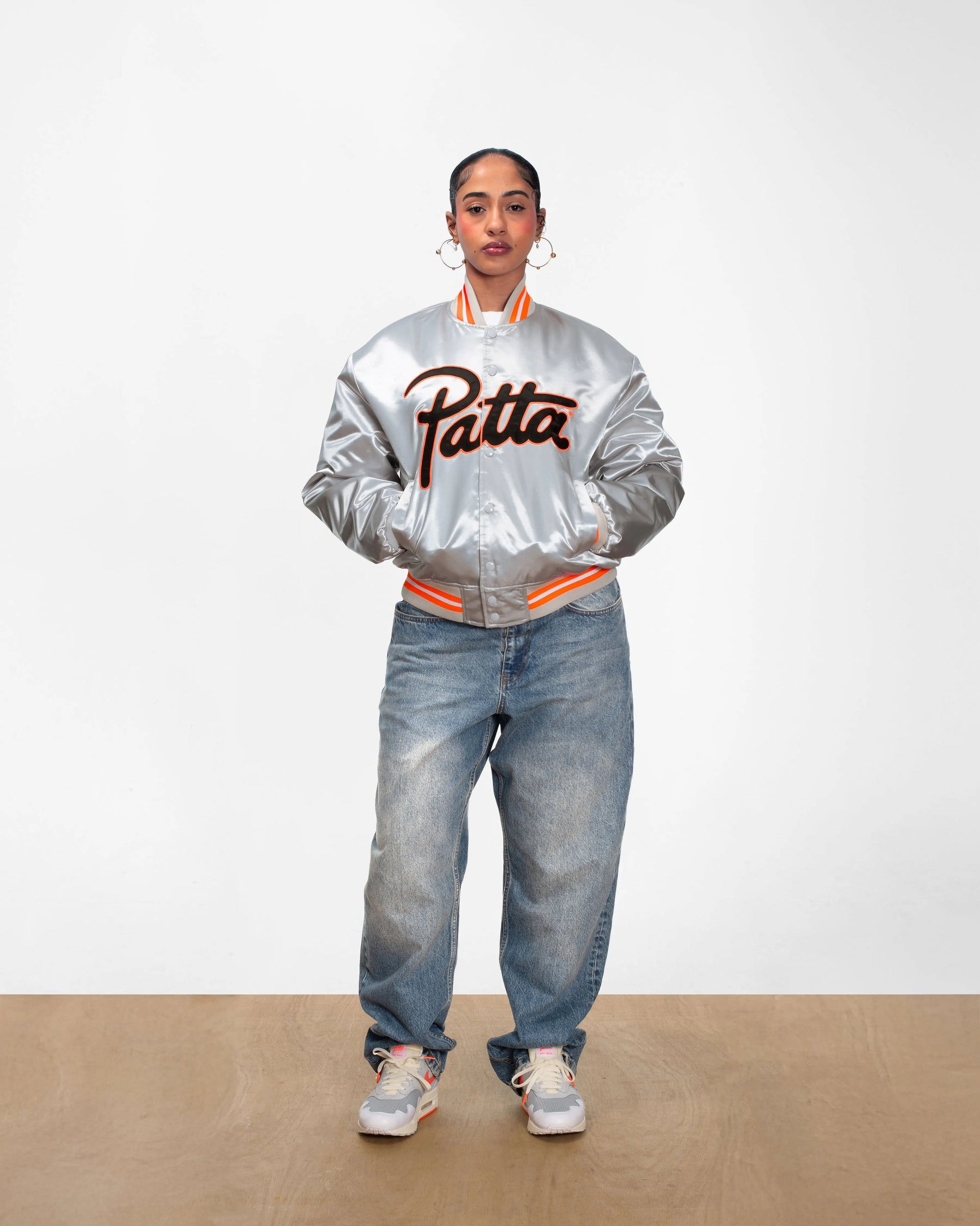Patta Classic Satin Bomber Jacket (Lunar Rock) Patta