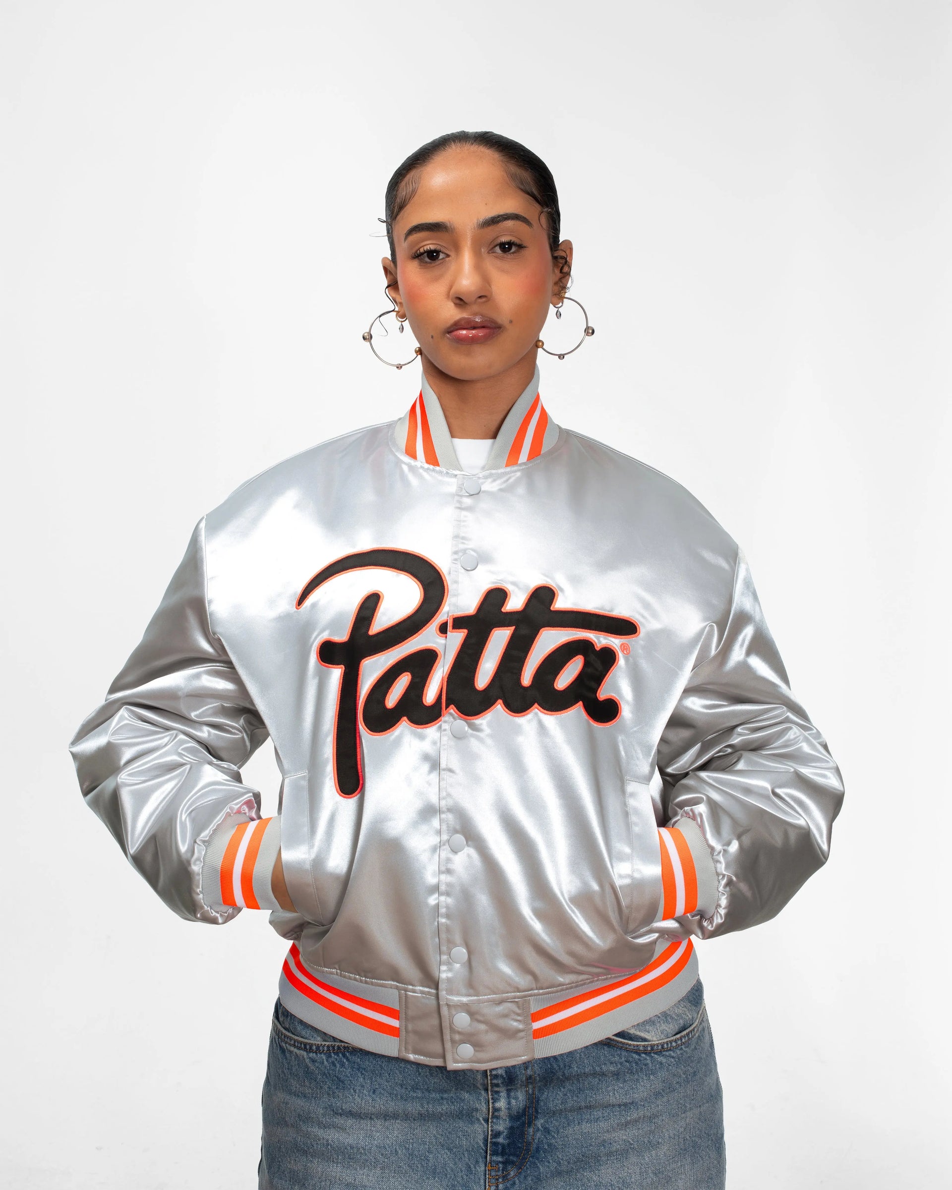 Patta Classic Satin Bomber Jacket (Lunar Rock) Patta
