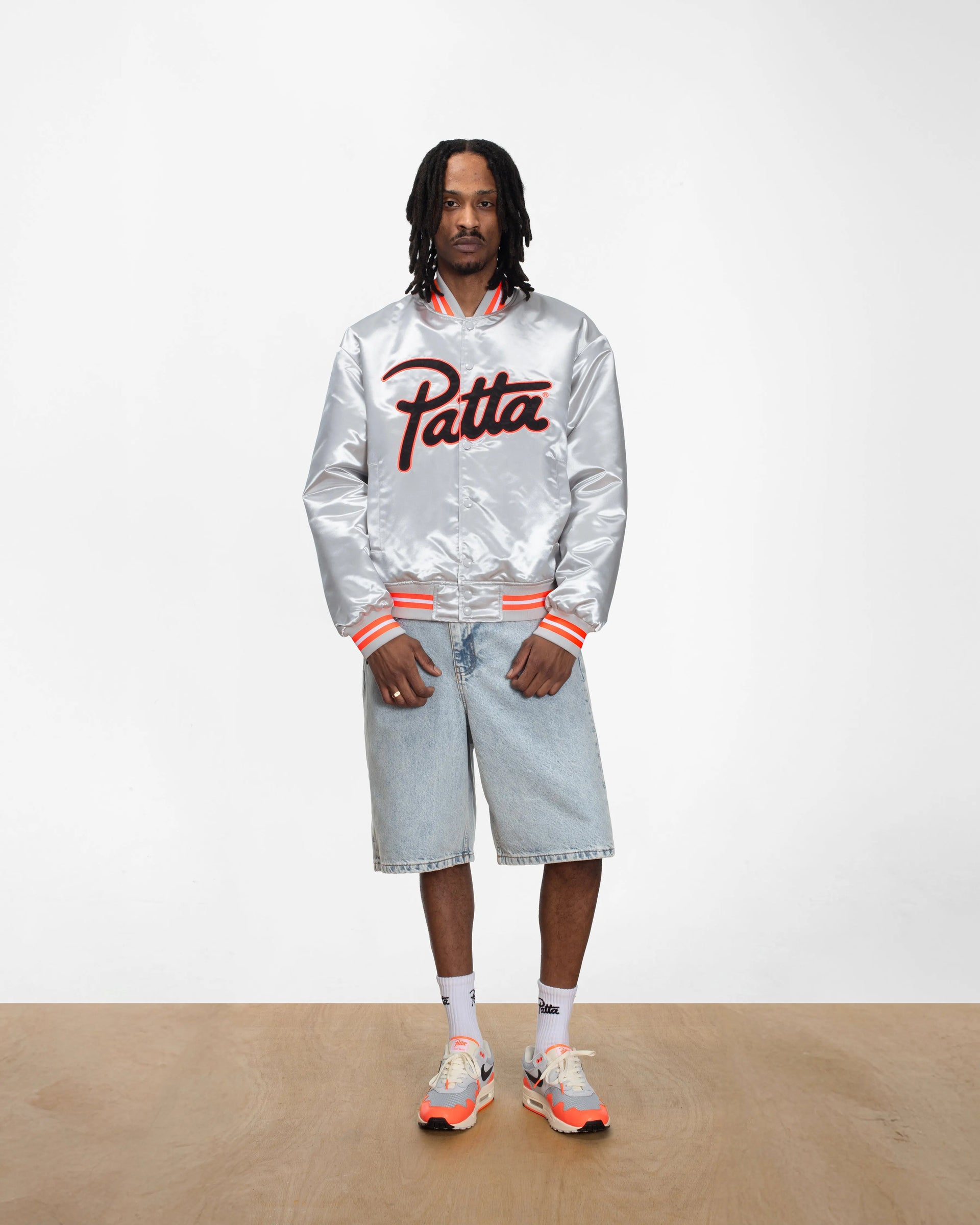 Patta Classic Satin Bomber Jacket (Lunar Rock) Patta