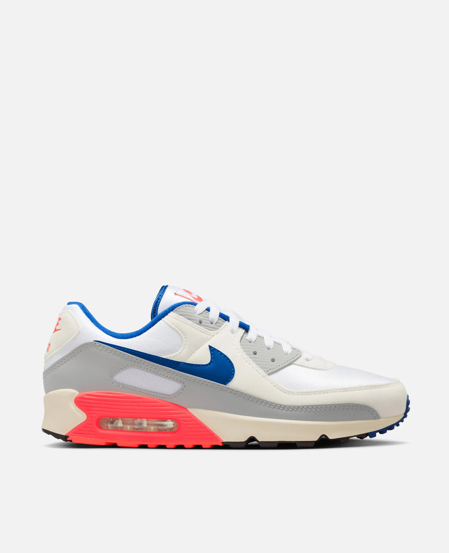 Nike Air Max 90 Qs (Light Base Grey/Sport Royal-Coconut Milk-White-Platinum Tint-Siren Red) Nike