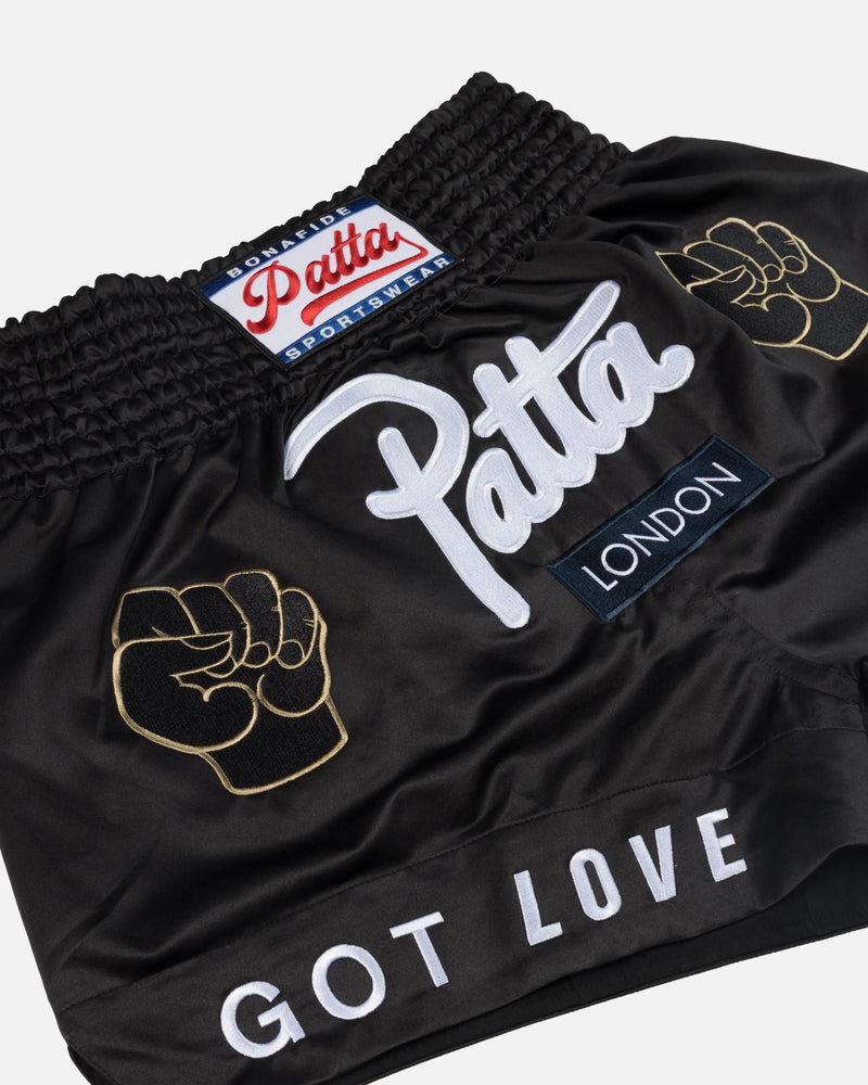 Patta London Chapter Muay Thai Shorts (Black) Patta