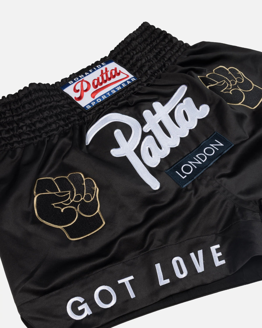 Patta London Chapter Muay Thai Shorts (Black) Patta