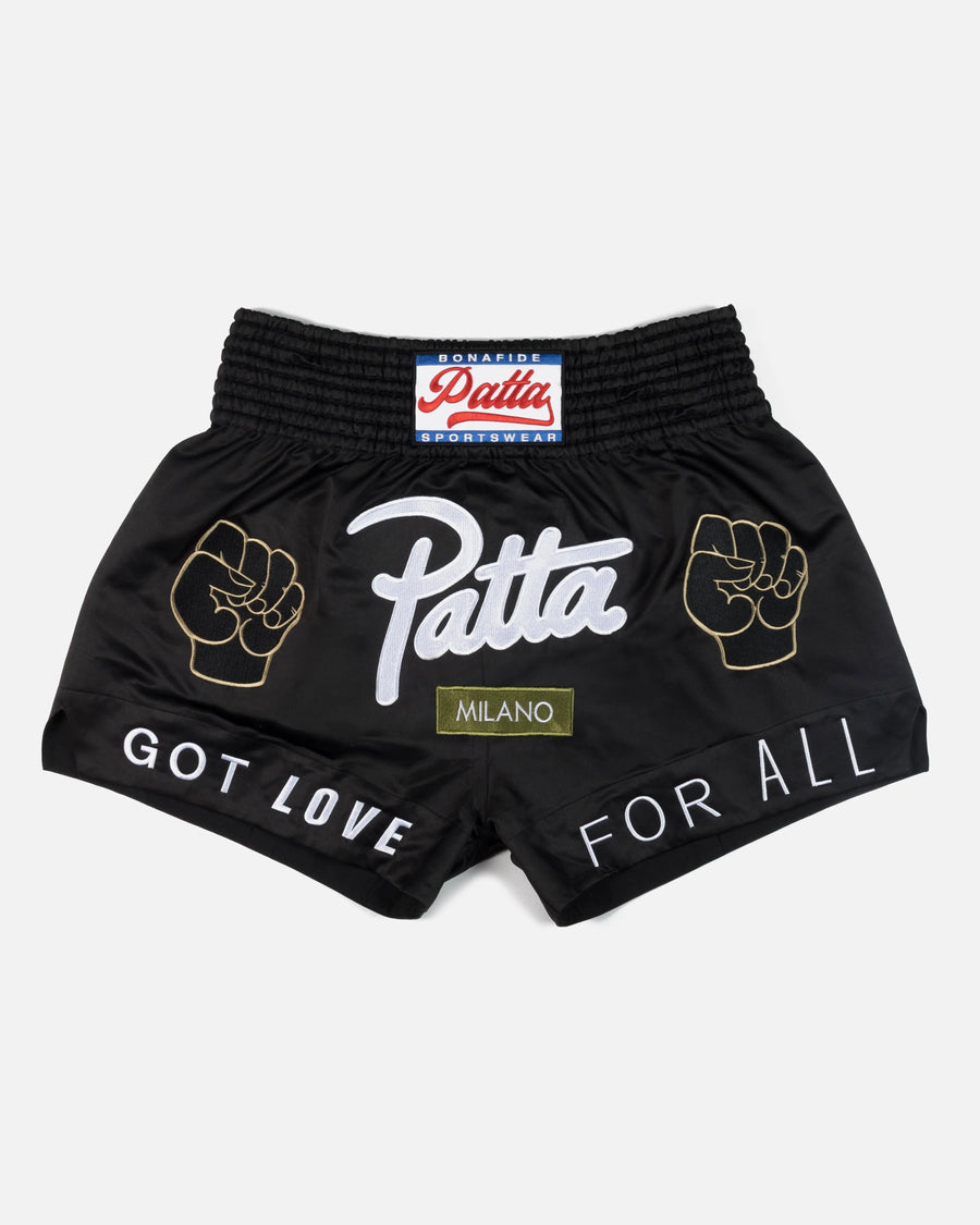 Patta Milano Chapter Muay Thai Shorts (Black) Patta