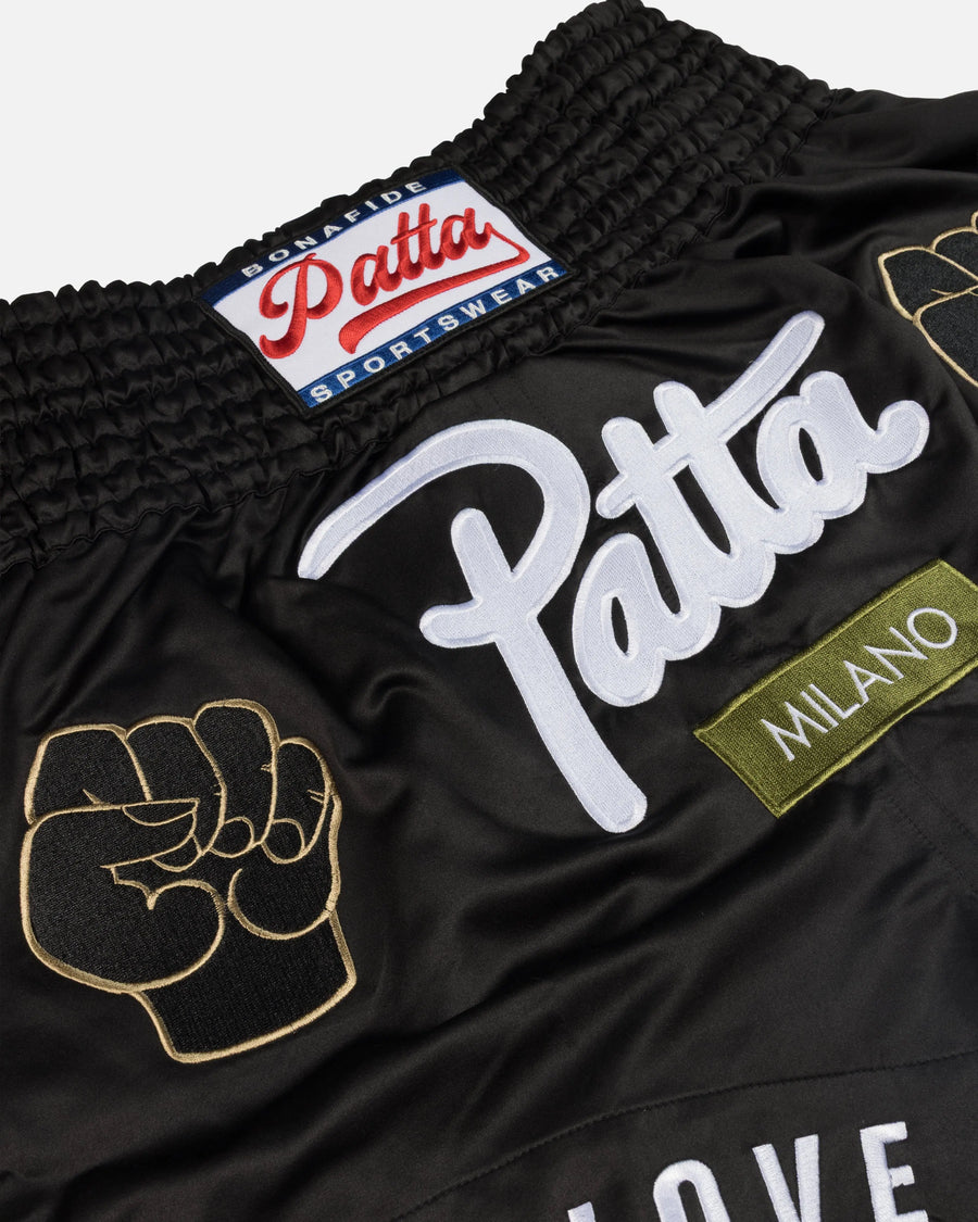 Patta Milano Chapter Muay Thai Shorts (Black) Patta