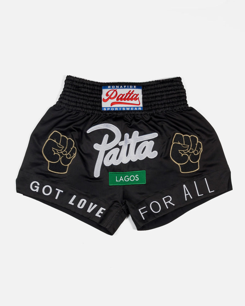 Patta Lagos Chapter Muay Thai Shorts (Black) Patta