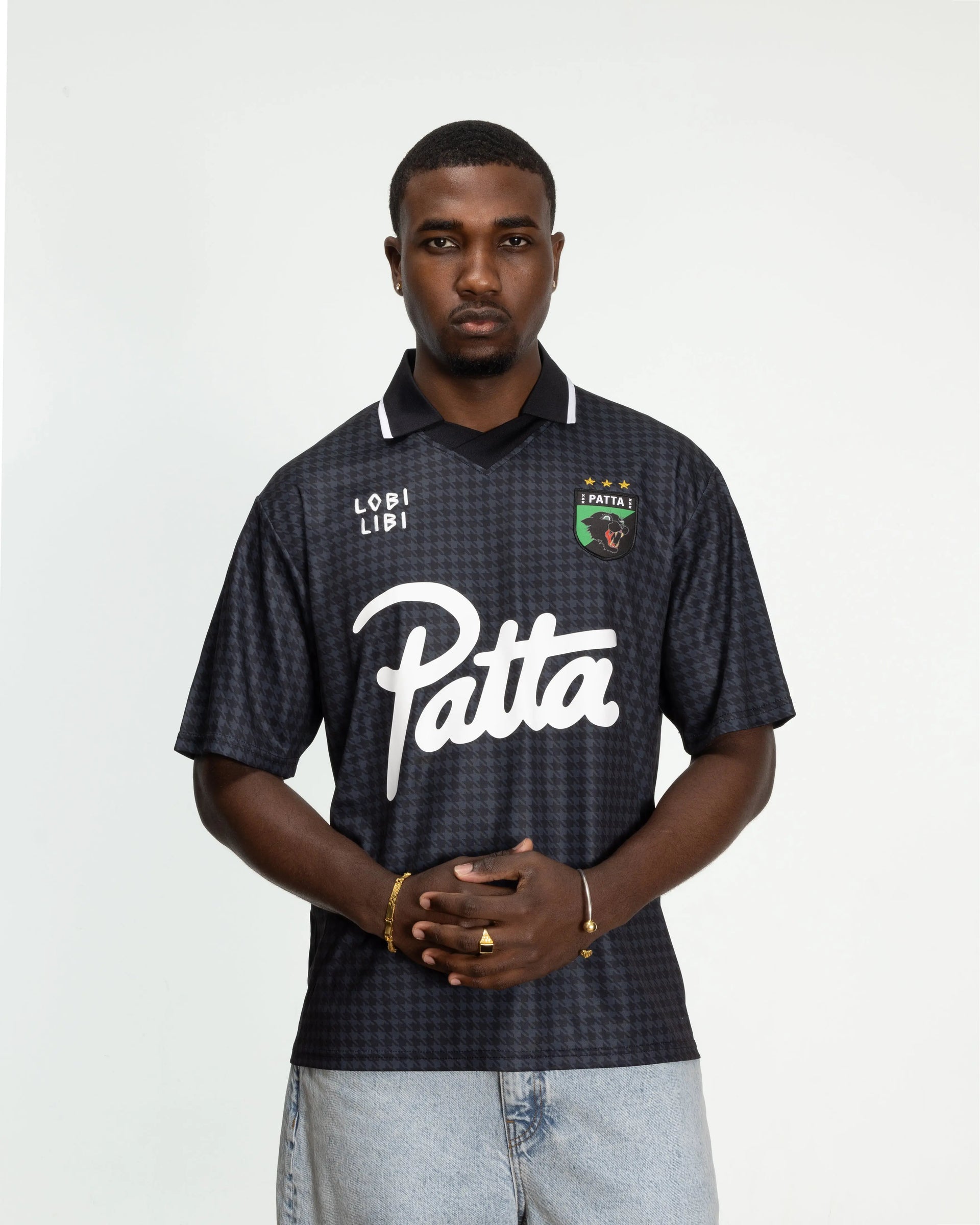 Patta Houndstooth Football Jersey (Ombre Blue) Patta