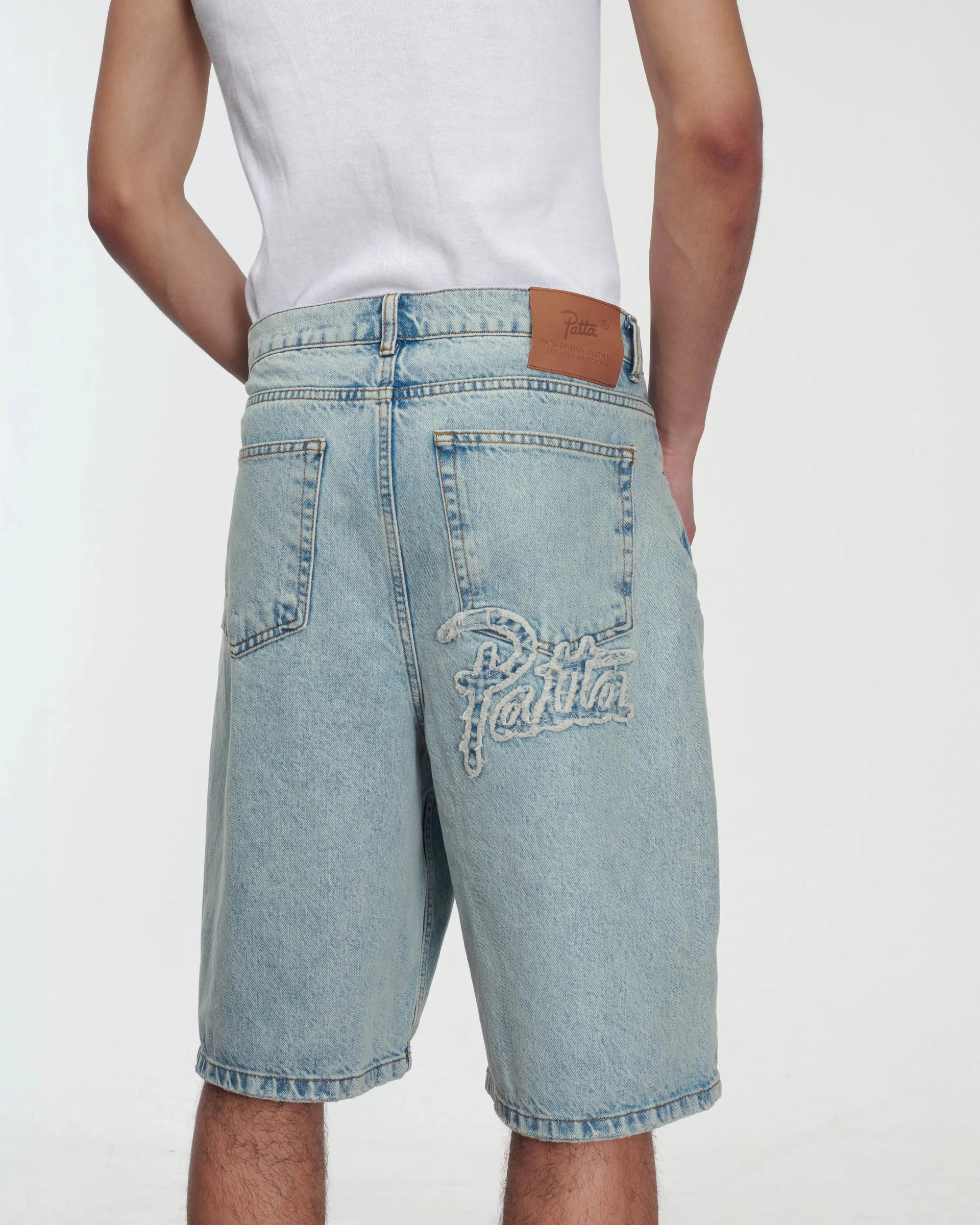 Patta Light Wash Denim Shorts (Light Blue Denim) Patta