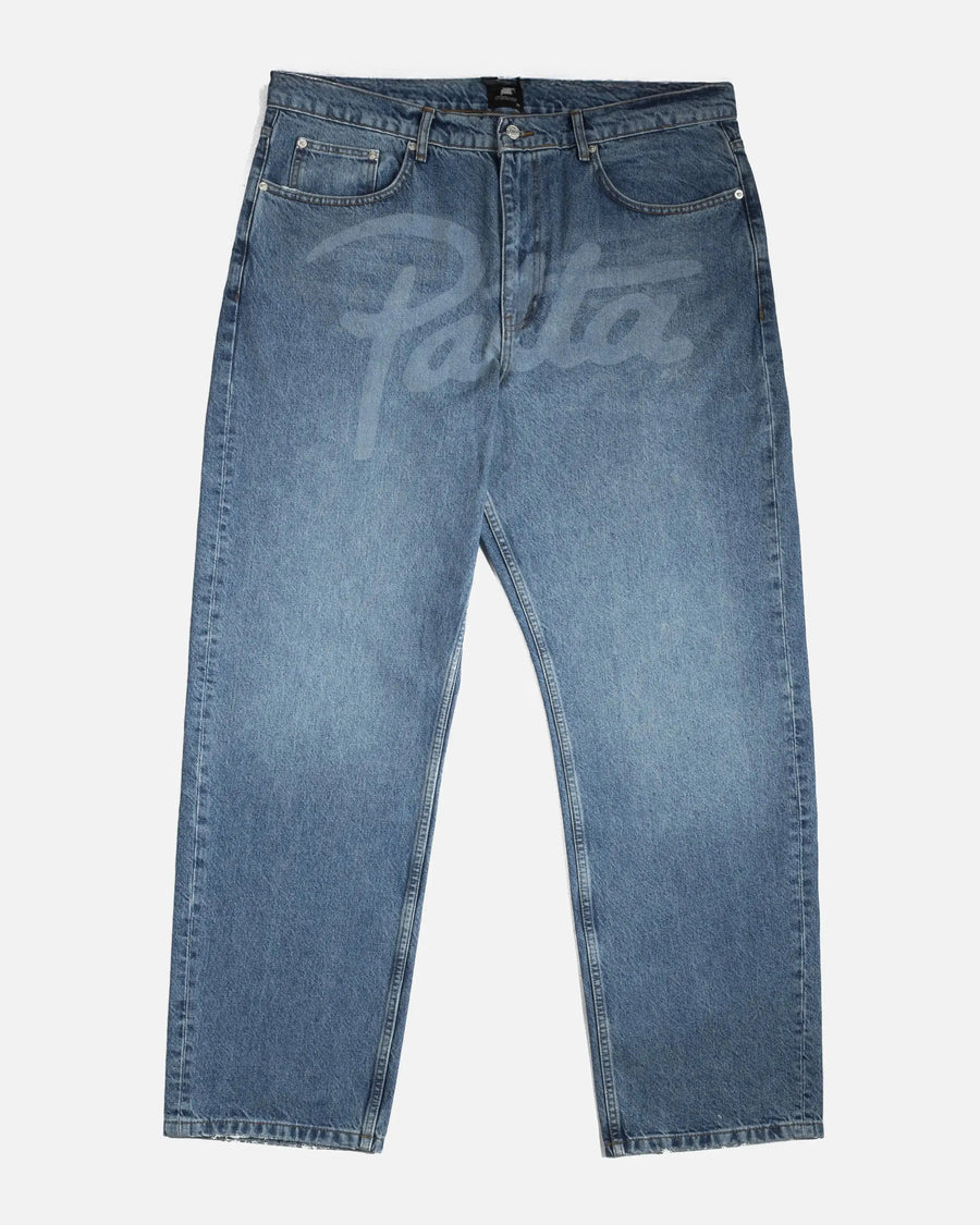 Patta Laserprint Whiskers Denim Pants (Light Blue Denim) Patta