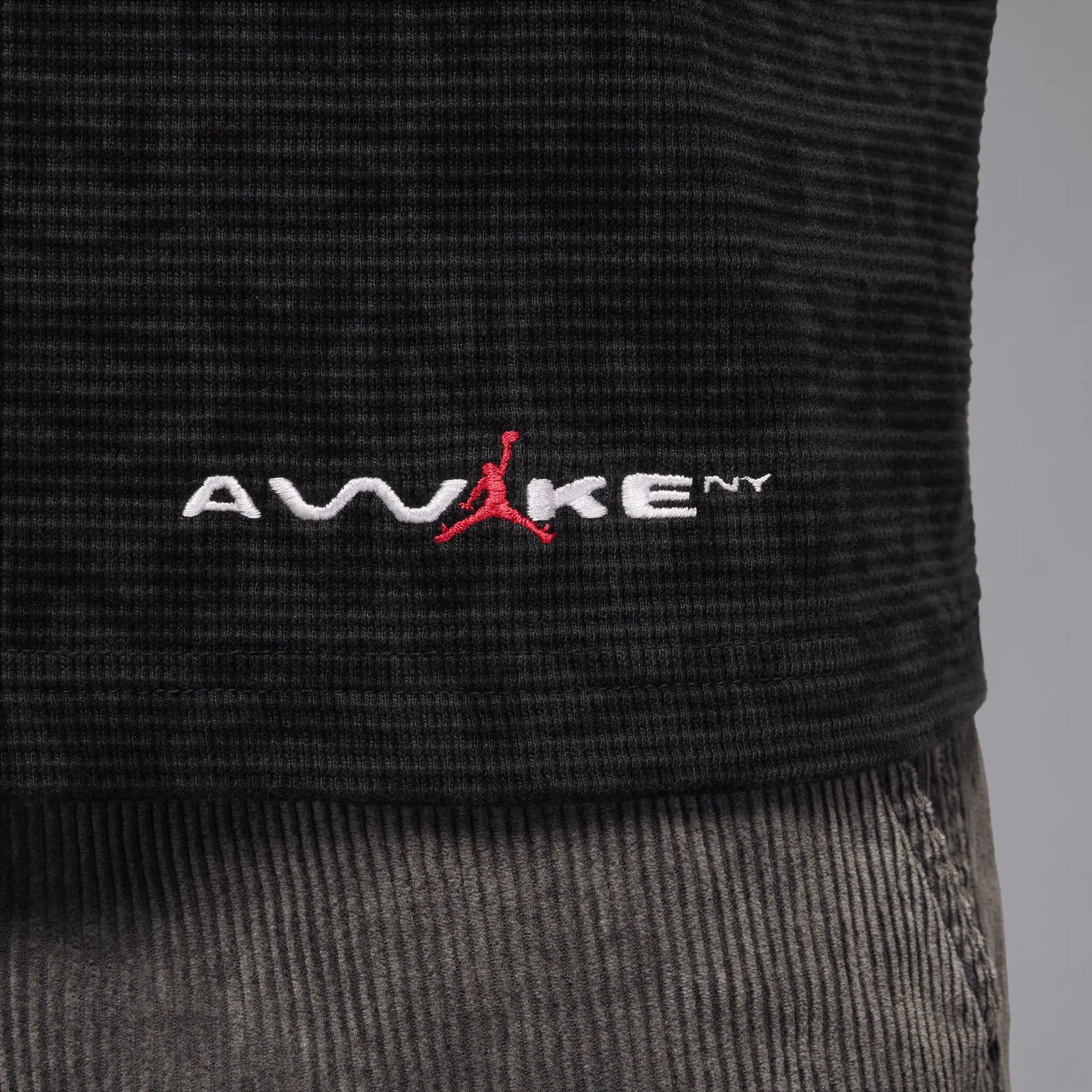 Jordan x Awake NY Thermal Shirt (Black/Black/White/University Red) - Patta
