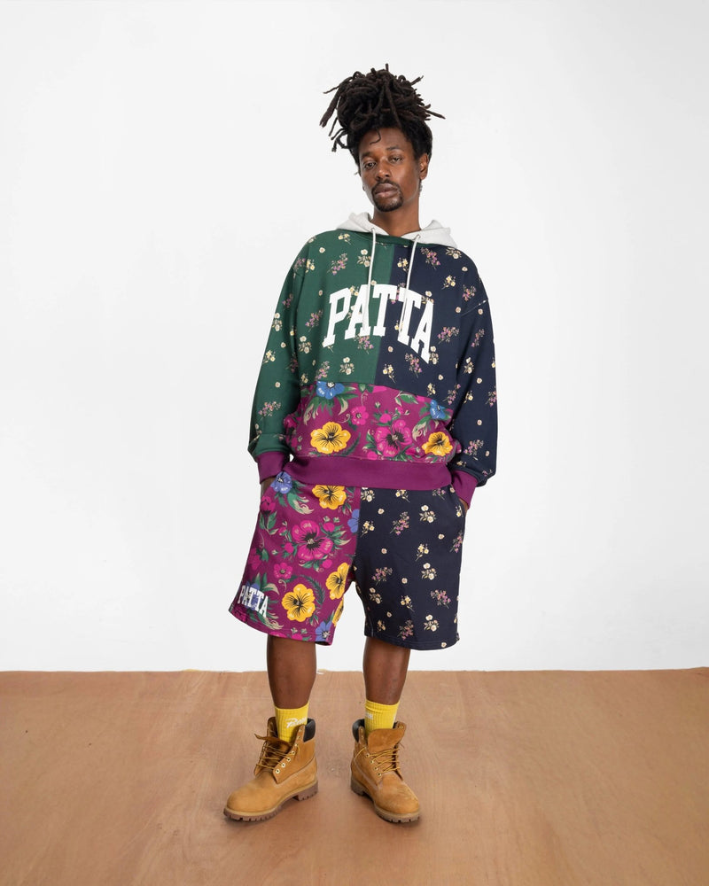 Patta Floral Patchwork Hooded Sweater (Multi) - Patta